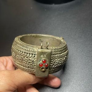 Antique African slave silver plated bracelet (1800) (missing stone)